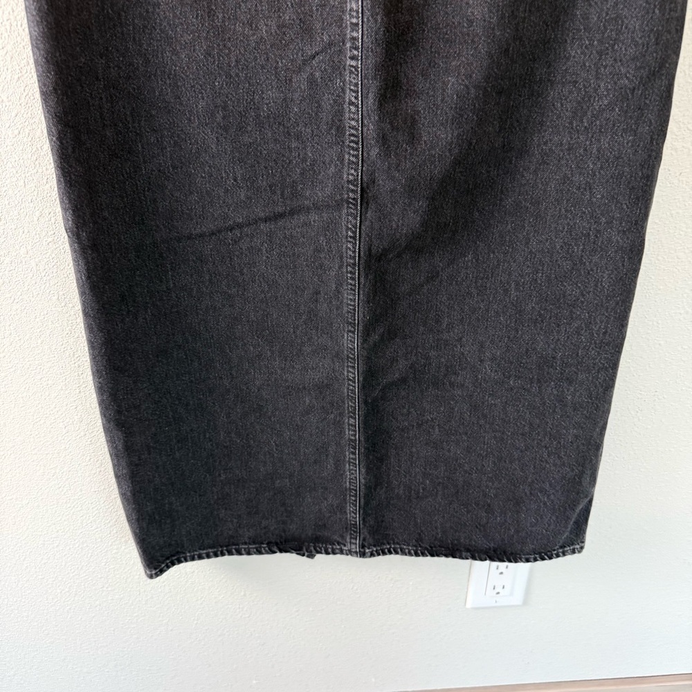 AGOLDE Leif Low Slung Jean Skirt Spider Black Denim Casual Women’s Size 25 - Picture 10 of 14